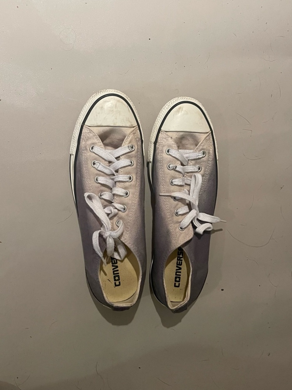 Converse Low Top Sneakers in Light Lavender and White